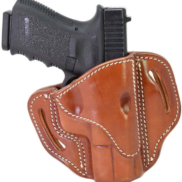 1791 Gunleather BH2.1 OWB Classic Brown Leather Belt Slide Compatible w/Glock 17/S&W M&P Shield/Springfield XD Right Hand