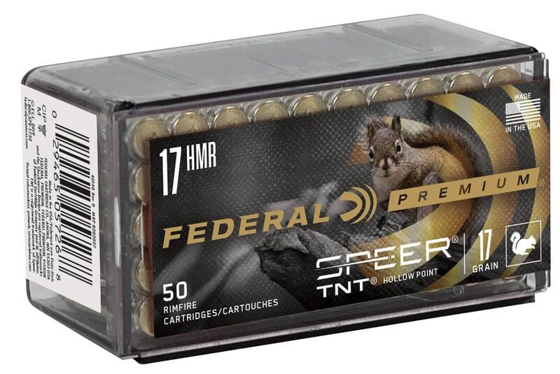 Federal Premium .17 HMR Ammo 17 Grain Speer TNT Jacketed Hollow Point - P770