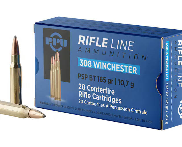 PPU 308 Winchester Ammo 165 Grain Jacketed Soft Point Box of 20- PP3082