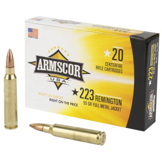 Armscor USA .223 Rem 55 Grain FMJ Rifle Ammo - 20 Rounds - ARMFAC223-1N