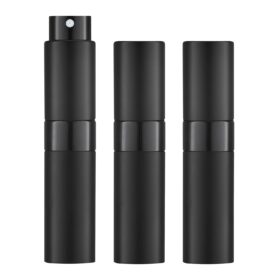LISAPACK 8ML Atomizer Perfume Spray Bottle for Travel (3 PCS) Empty Cologne Dispenser, Portable Sprayer (Black)                 
