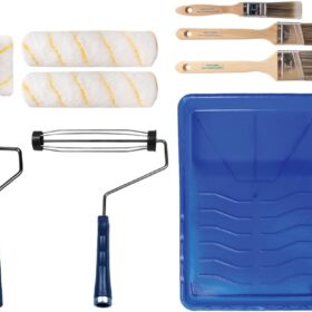 Pro Grade- Paint Roller Set, Paint Brush, Paint Tray - 10 Piece Set - Roller Paint Brush - Wall Painting Roller Naps for Professional or Home Owners - All Paints and Stains.                 