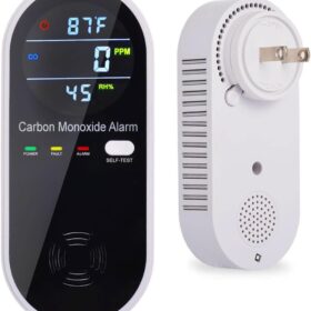 Carbon Monoxide Detector Plug in Wall, WESHLGD Portable Carbon Monoxide Detector for Travel, 3-in-1 CO Detector for Home and Travel Camping(CO Gas Meter Temperature Humidity Sensor)                 