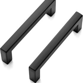 Ravinte 30 Pack Solid 3 Inch Center to Center Slim Square Bar Drawer Handles Kitchen Cabinet Handles Black Drawer Pulls Kitchen Cabinet Hardware Kitchen Handles Matte Black Cabinet Pulls                 