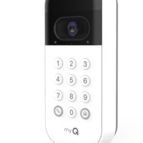 myQ Smart Garage Door Video Keypad with Wide-Angle Camera,Customizable PIN Codes,and Smartphone ControlTake Charge of Your Garage Access Works with Chamberlain, LiftMaster and Craftsman openers,White                 