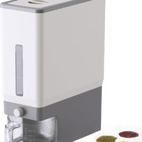 Lifewit Rice Dispenser 25 Lbs(11.3kg), Rice Storage Container Sealed Moisture Proof with Measuring Cup for Kitchen Pantry Household, BPA-Free                 