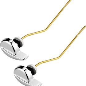 Toilet Handle Side Mount, Universal Side Mount Toilet Copper Flush Lever Handle Repair Replacement Kit for TOTO Kohler Toilet Tank, 2-Pack Copper Lever              
