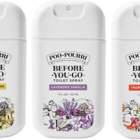 Poo-Pourri Before-You-Go Toilet Spray, Variety Pack 3 count- 1 Fl Oz each Pocket Travel Size - Original Citrus, Lavender Vanilla, and Tropical Hibiscus                 