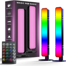 LED Light Bar, Music Sync RGB IC Light Bar, USB Ambient Lamp, Color Changing Gaming TV Backlight with Remote Control, 15 Dynamic Modes for Room Gaming Decoration                 