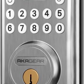 Keyless Entry Door Lock with Keypad - Smart Deadbolt Lock for Front Door with 2 Keys - Auto Lock - Easy Installation - DS10 Mini (Satin Nickel)              