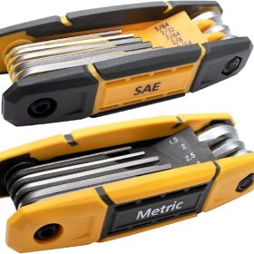 MULWARK 17pcs Folding Allen Wrench Set | Metric & Standard SAE - Key Tool 2 Pack Portable Hex for Basic Home Repair and General Applications              