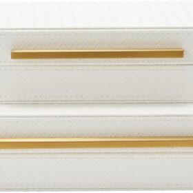 Kingflux White Set of 2pcs Decorative Boxes, Home Storage Boxes Jewelry Organizer, Shelf Orgnizer Box Woment&Men's Accessory Organizer (White)                 