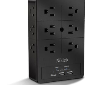 Multi Plug Outlet Extender Nikleb, Surge Protector 12 Outlets, Wall Plug with 2 USB+ USB C Ports Total 3.1A, Charger Blocks Wall Mount, Outlet Splitter Heavy Duty for Home, Office, Garage Improvement                 