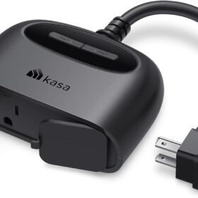 Kasa Outdoor Smart Plug, Smart Home Wi-Fi Outlet with 2 Sockets, IP64 Weather Resistance, Compatible with Alexa, Google Home & IFTTT, No Hub Required, ETL Certified(EP40), Black                 