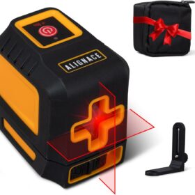 Upgraded Self-Leveling Red Line Laser Level - 360° Laser Alignment Tool for Construction, Picture Hanging, & Carpentry | Laser Leveler Tool w/Horizontal & Vertical Lines - Case Included                 