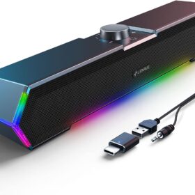 LENRUE G11 Computer Speakers for Desktop, Touch Lights PC Speakers with Surge Clear Sound, USB C/USB Powered for Computer Desktop PC Laptop Monitor                 