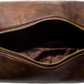 RUBAB MEN Premium Vegan Leather Toiletry Bag for Men | Shaving Kit Bag & Grooming Travel Pouch for Men | Waterproof Lining Pack-It Smart Edition (Tan Brown)                 