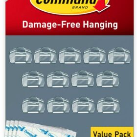 Command Round Cord Clips, Damage Free Hanging Cable Clips, No Tools Wall Clips for Hanging Electrical Cables, 13 Clear Cord Clips and 16 Command Strips                 