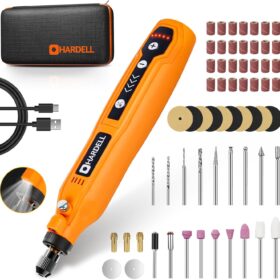 HARDELL Mini Cordless Rotary Tool Kit, 5-Speed and USB Charging with 61 Accessories, Multi-Purpose 3.7V Power Rotary Tool for Sanding, Polishing, Drilling, Etching, Engraving, DIY Crafts                 