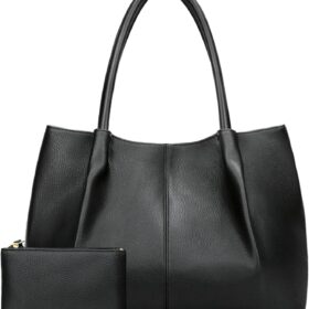 KKXIU Tote Bag for Women Vegan Leather Shoulder Purse Large Capacity Travel Bag                 