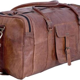KPL 21 Inch Vintage Leather Duffel Travel Gym Sports Overnight Weekend Duffle Bags for men and women                 