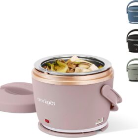Crock-Pot 20-Ounce Electric Lunch Box, Portable Food Warmer, Blush Pink | Perfect for Travel, Car, On-the-Go | Spill-Free, Dishwasher-Safe                 