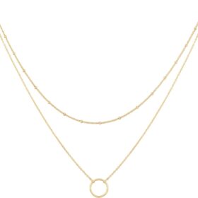 MEVECCO Layered Heart Necklace Pendant Handmade 18k Gold Plated Dainty Gold Choker Arrow Bar Layering Long Necklace for Women