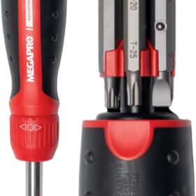Ratcheting Screwdriver - 13-in-1 Multi Bit Screw Driver w/ ¼