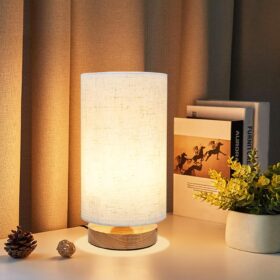 Table Lamp for Bedroom - Small Beside Lamps for Night Stands Home Office - Minimalist Design Warm Light Mini Boho Lamp - Fits in Kids,Living,Nursey Room,College Dorm - Awesome Gift Choice                 