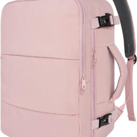 Taygeer Travel Backpack for Women, Carry On Backpack with USB Charging Port & Shoe Pouch, TSA 15.6inch Laptop Mochila Flight Approved, Nurse Bag Casual Daypack for Weekender Business Hiking, Pink                 