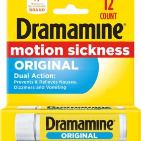 Dramamine Original, Motion Sickness Relief, Travel Vial, 12 Count                 