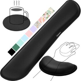 Gimars Upgrade Enlarge Silky Gel Memory Foam Keyboard Wrist Rest, Wrist Rest for Computer Keyboard, Ergonomic Design for Typing Pain Relief, Mousepad Rests, Wrist Support for Office, Gaming, Black                 