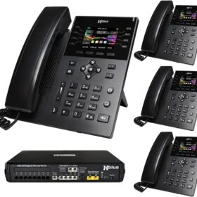 XBLUE X16 Plus VoIP System Bundle with (4) IP8g IP Phones - Including Auto Attendant, Voicemail, Remote Phone Extensions & Call Recording                 