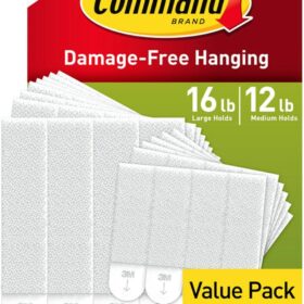 Command 15 lb & 10 lb Large and Medium Picture Hanging Strips 28 Assorted Pairs (56 Command Strips), Damage Free Hanging Picture Hangers, Wall Hanging Strips for Home Decor, White Adhesive Strips                 