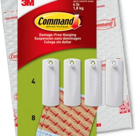 Command Sawtooth Picture Hangers, Damage Free Hanging Frame Hangers, No Tools Wall Hooks for Hanging Sawtooth Frames in Living Spaces, 4 White Picture Frame Hangers and 8 Command Strips                 
