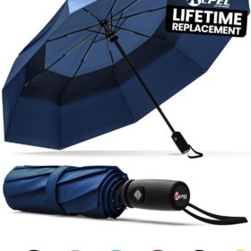 Repel Umbrella Windproof Travel Umbrellas for Rain - Easy Auto Open Close, Durable & Compact Umbrella, Strong Fiberglass Frame, Waterproof Canopy - Backpack, Purse, Portable Umbrella for Travel                 