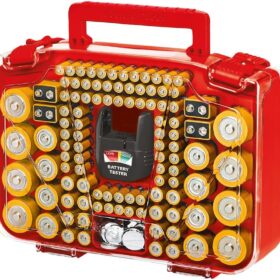 Ontel Battery Daddy Smart - Battery Organizer Storage Case with Tester, Stores & Protects Up to 150 Batteries, Clear Locking Lid, As Seen On TV, Smart - 150 Batteries (BADAS-MC4)                 