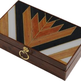 Jewelry Box,decorative boxes with lids,Souvenir storage box,Jewelry Organizer with Handle,beautifully patterned desktop Storage box for home decoration 11''*6.29''*3.14''(brown)                 