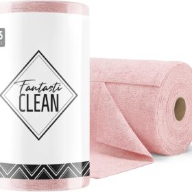 Fantasticlean Microfiber Cleaning Cloth Roll -75 Pack, Tear Away Microfiber Towels, 12