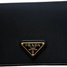 Prada Bifold Compact Nylon Wallet, Black                 