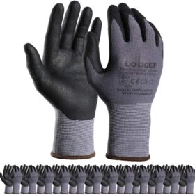 Safety Work Gloves MicroFoam Nitrile Coated-12 Pairs,Seamless Knit Nylon Gloves,Home Improvement,Micro-Foam Gloves                 