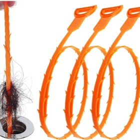 Forlivese Drain Snake, Drain Clog Remover,Hair snake Tool Drain Opener, sink snake for Sewer Kitchen Sink Bathroom Tub Toilet Clogged Drains Relief Cleaning Tool, 3 Pack 25 Inch                 
