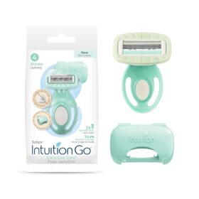 Schick Intuition Go Disposable Travel Razor for Sensitive Skin, 1 Count | Womens Disposable Razors with Organic Aloe, Travel Razors for Women, Travel Essentials, Stocking Stuffers for Women                 