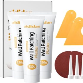 Three Drywall Patch Repair Kit with Scraper, Wall Spackle Repair Paste, Wall Mending Agent Quick and Easy Solution to Fill The Holes for Home Wall, Plaster Dent Repair and Wood Scratch Repair                 