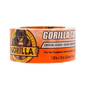 Gorilla Crystal Clear Repair Duct Tape, 1.88 x 18 yd, Clear, (Pack of 1)                 