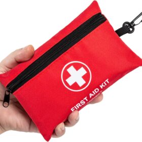 Mini First Aid Kit - 140 Piece Small First Aid Medical Kit for Car, Home, Office, Travel, Camping, Sports, Outdoor, School - Emergency First Aid Supplies and Survival Kit                 