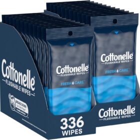 Cottonelle Fresh Care On-The-Go Flushable Wet Wipes, Adult Wet Wipes, 24 On-The-Go Pack, 14 Wipes Per Pack (336 Total Wipes), Packaging May Vary                 