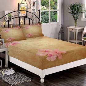 Decorative Bedding Sheet Set Twin XL Size, Floral Deep Pockets Fitted Sheet & 2 Pillow Sham Set(No Flat Sheet), Sakura Cherry Blossom Tree Print Microfiber 3pc Bed Sheets Set, for Women & Men Bedding                 