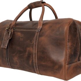 Handmade Leather Travel Duffel Bag - Airplane Underseat Carry On Bags by Rustic Town                 