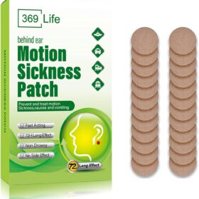 Motion Sickness Patches for Car and Boat Rides, Ships, Cruise and Airplane & Other Forms of Transport - Travel Essentials, for Adults and Kids (24 Count)                 